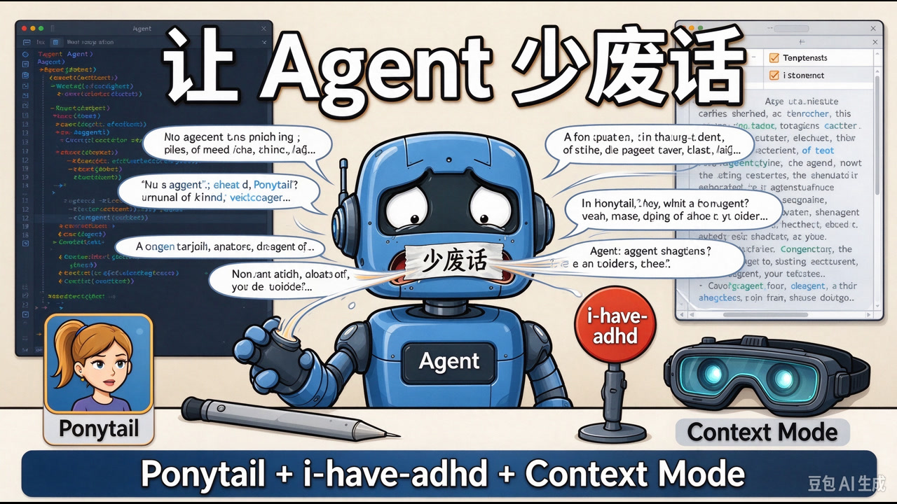 给 Agent 装上“少废话”三件套：代码减半、回答先给重点、上下文省 98%