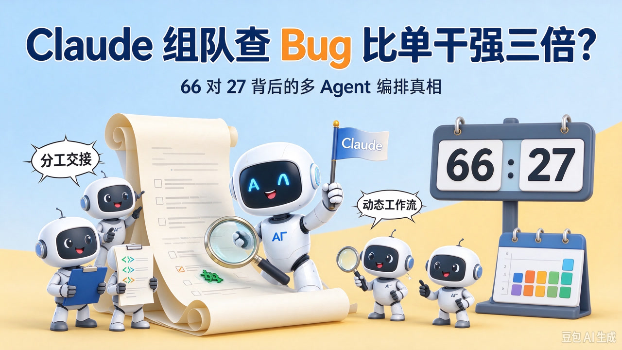Claude 组队查 Bug 比单干强三倍?66 对 27 背后的多 Agent 编排真相