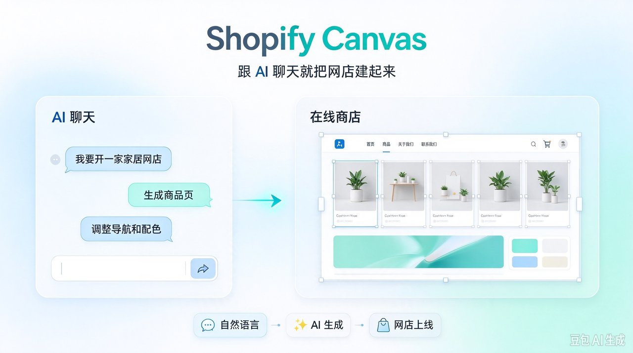 Shopify Canvas:跟 AI 聊天就把网店建起来