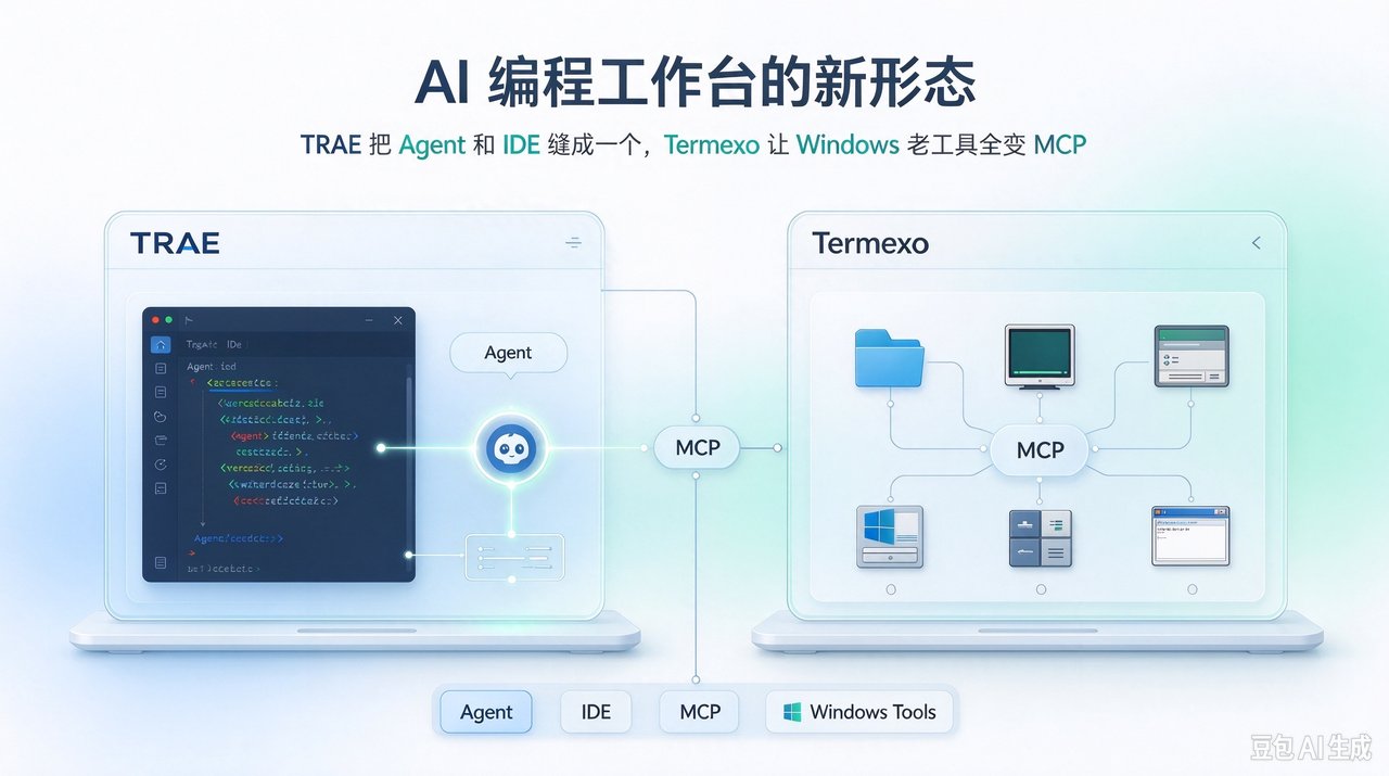 AI 编程工作台的新形态：TRAE 把 Agent 和 IDE 缝成一个，Termexo 让 Windows 老工具全变 MCP