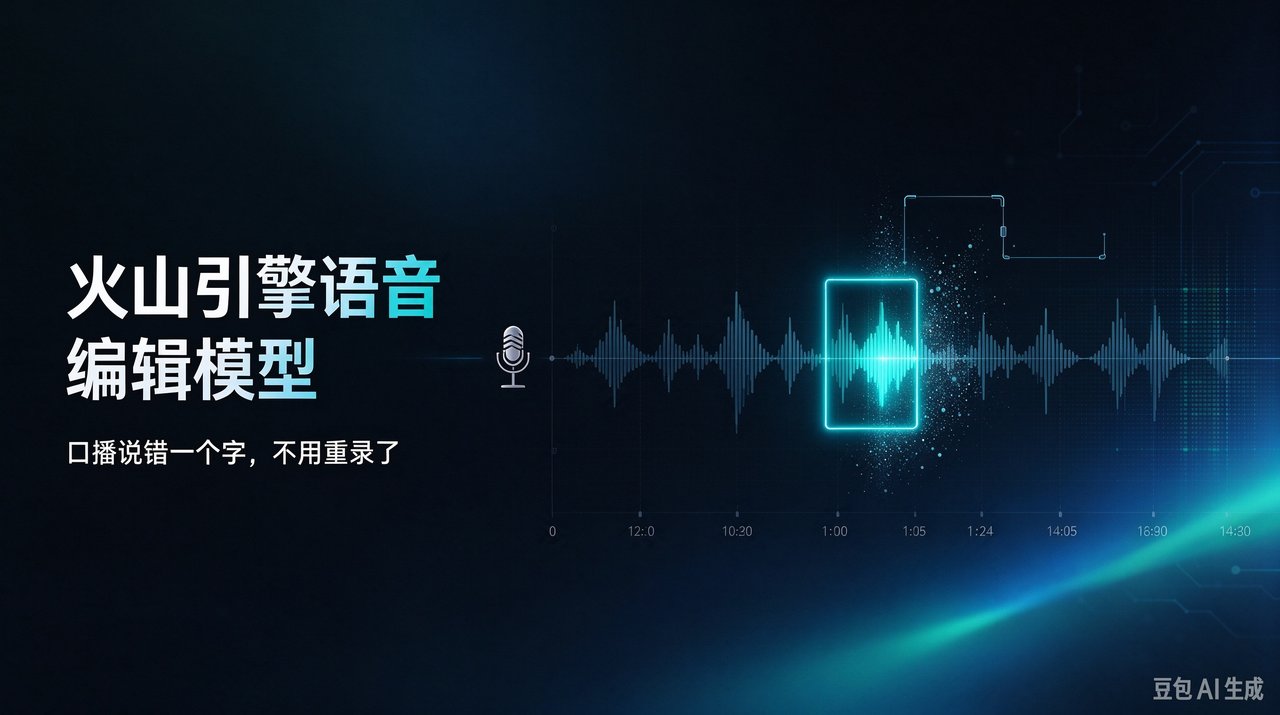 火山引擎语音编辑模型:口播说错一个字,不用重录了
